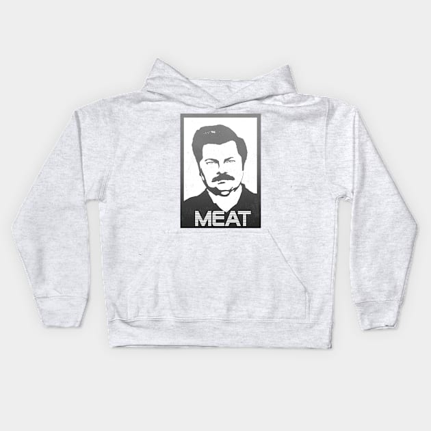 Meat Swanson Kids Hoodie by kurticide